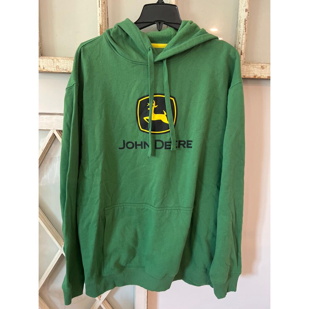 John Deere mens XXL green logo hoodie sweatshirt